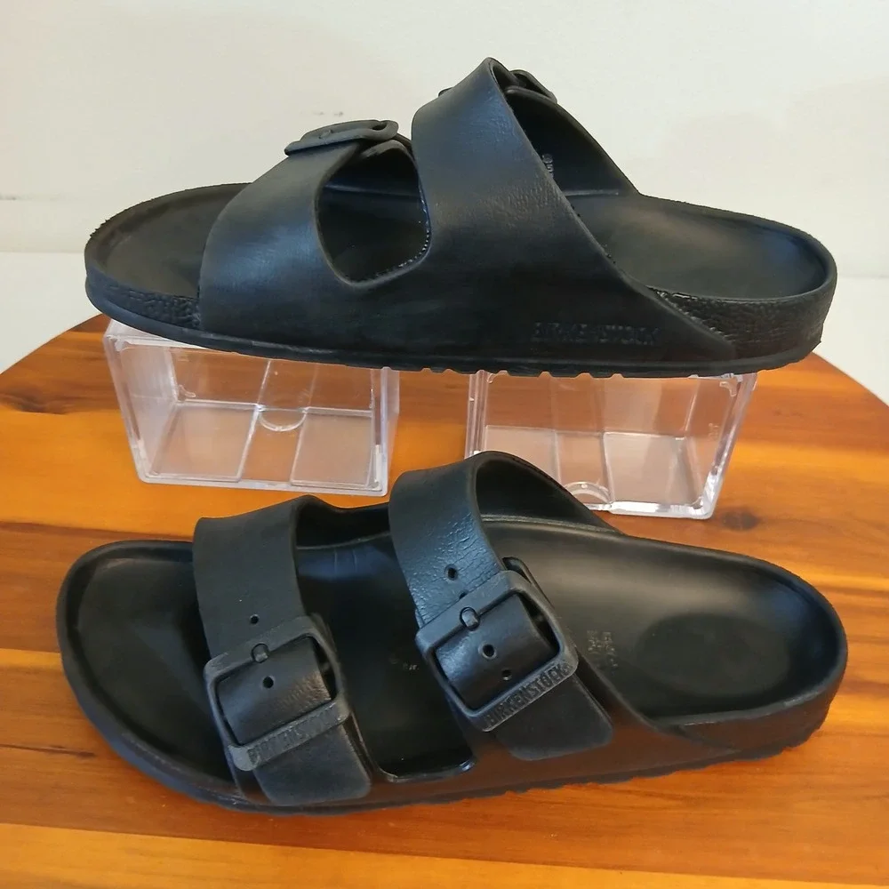 Birkenstock Arizona EVA Sandal Mens Size 38 Black Double Strap Lightweight 5863